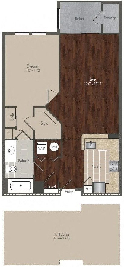 Floorplan A1 - Nasher wLoft at Prairie Crossing, Texas 75244